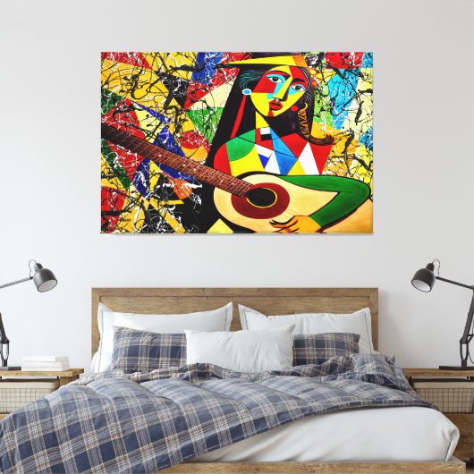 Toile 23_028, Abstrait, Cubisme, Splatter, art. (Insitu(Chambre))