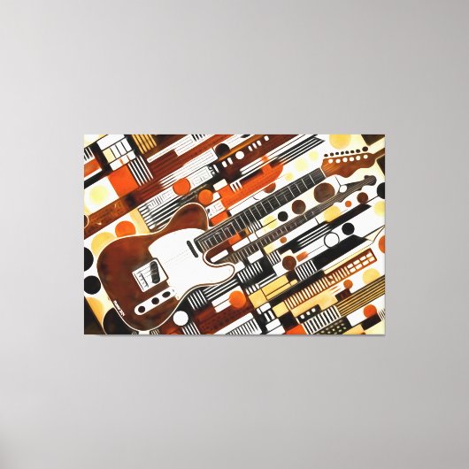 Toile 24_002, guitare, abstraite, géométrique, art (Recto)