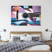 Toile 24_019, guitare, abstraite, cubisme, art (Insitu(Chambre))