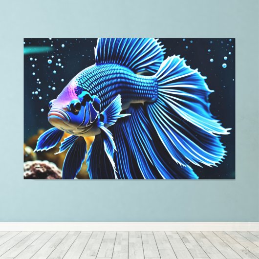 Toile 24_021, Betta Fish Art, (Insitu (Plancher de Bois))