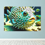 Toile 24_026, Puffer Fish, (Insitu (Plancher de Bois))