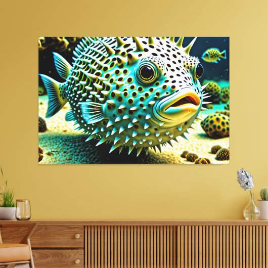 Toile 24_026, Puffer Fish, (Insitu(Salon))