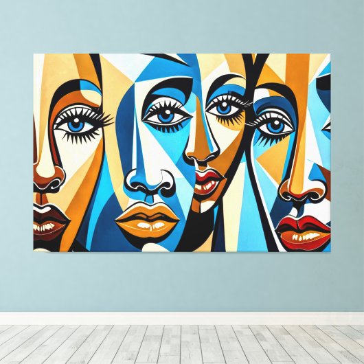 Toile 24_027, Cubist Face À L'Art Abstrait (Insitu (Plancher de Bois))