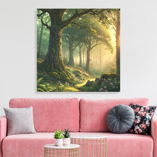 Toile 24 Inch Square Custom Canvas Photo Wall Art (Insitu(Salon))