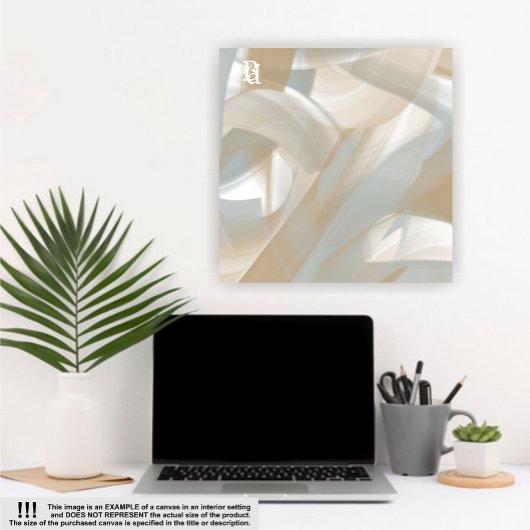 Toile 24x24" Sandy Tornado Tendance Art Abstrait Beige