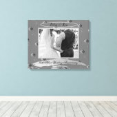 Toile "25e anniversaire du Mariage d'argent" Roses d'arg (Insitu (Plancher de Bois))