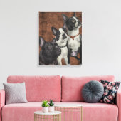 Toile 2 Boston Terriers et French Buldog (Insitu(Salon))