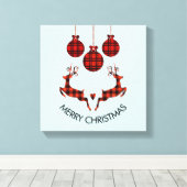 Toile 2 cerfs de Noël saut de style rustique (Insitu (Plancher de Bois))
