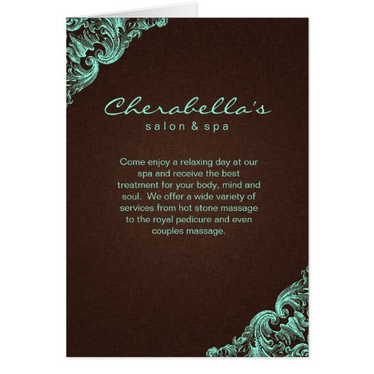 Toile 2 de brun de menthe de brochure de salon de (Devant)