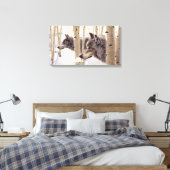 Toile 2 Loups Parmi les Trembles, Peinture Acrylique (Insitu(Chambre))