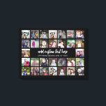 Toile 30 Grille de collage photo - 2 Zones de texte - no<br><div class="desc">Utilisez 30 photos CARRÉS pour créer un collage photo personnel. Cette disposition moderne et propre comprend 2 blocs de texte - 1 dans un script tendance et 1 dans une police san serif pour ajouter un nom de famille ou un nom. La couleur de l'arrière - plan peut être modifiée...</div>