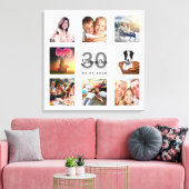 Toile 30e anniversaire photo collage blanc monogramme (Insitu(Salon))