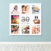 Toile 30e anniversaire photo collage blanc monogramme (Insitu (Plancher de Bois))