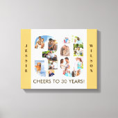 Toile 30e anniversaire Photo Collage Numéro 30 Neutre (Recto)