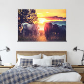 Toile *~* 3 Chevaux AR22 Mustangs sauvages Coucher de so (Insitu(Chambre))