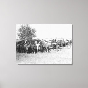 Toile 3 Cowboys Roping Horses PhotoDakota du Sud