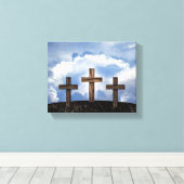 Toile 3 croix rudes avec ciel (Insitu (Plancher de Bois))