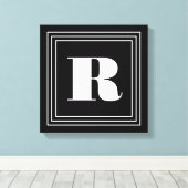 Toile 3 monogramme de cadre | Noir et blanc (Insitu (Plancher de Bois))