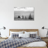 Toile 3 navires à Sunset Black&White Wrapped Canvas Impr (Insitu(Chambre))
