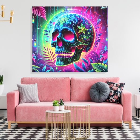 Toile 3D Colorful Skull (Insitu(Salon))
