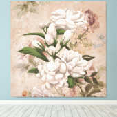 Toile 3D Vintage Flowers (Insitu (Plancher de Bois))