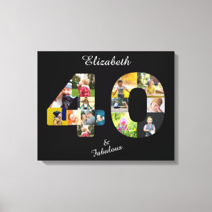 Toile 40 et fabuleux Multi Photo Maman 40e anniversaire