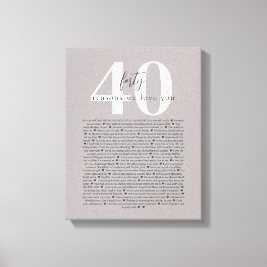 Toile 40 raisons pour lesquelles nous vous aimons tatoua (Recto)