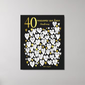 Toile 40e anniversaire 40 raisons Nous vous aimons Cadea (Recto)