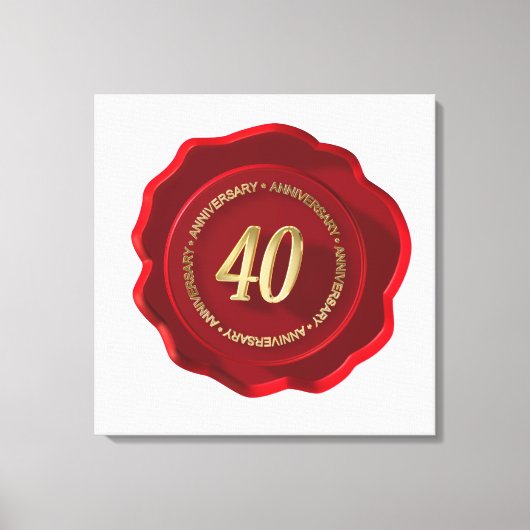 Toile 40e anniversaire sceau de cire rouge (Recto)