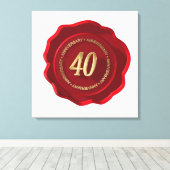 Toile 40e anniversaire sceau de cire rouge (Insitu (Plancher de Bois))