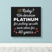 Toile 40ème anniversaire du Mariage I - Ruby Funny Coupl (Insitu (Plancher de Bois))