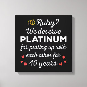 Toile 40ème anniversaire du Mariage I - Ruby Funny Coupl
