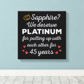 Toile 45e anniversaire du Mariage I - Sapphire Funny Cou (Insitu (Plancher de Bois))