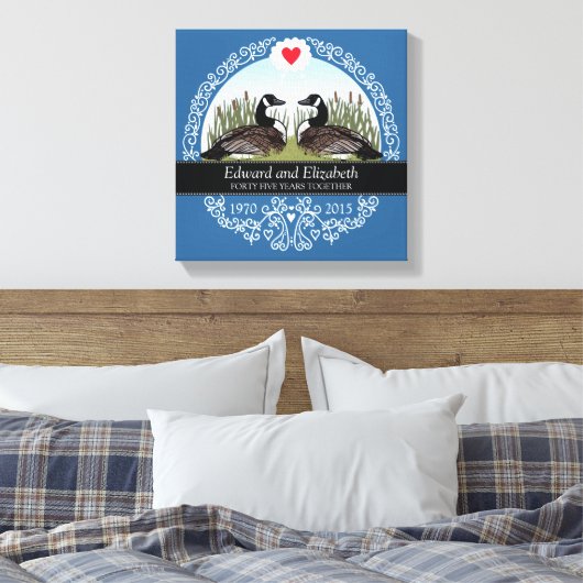 Toile 45e anniversaire du Mariage personnalisé, Oies (Insitu(Chambre))