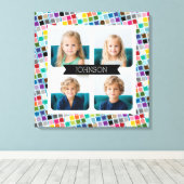 Toile 4 Collage photo avec motif carré coloré funky (Insitu (Plancher de Bois))