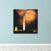 Toile 4 juillet, Firework Display, Skyline (Insitu (Plancher de Bois))