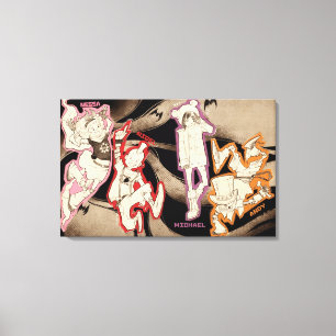 Toile 4 petits monstres - groupe