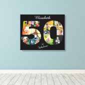 Toile 50 et Fabulous Multi Photo Friend 50e anniversaire (Insitu (Plancher de Bois))