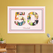 Toile 50e anniversaire de fête Photo Collage Dusty Blush (Insitu(Salon))