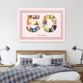 Toile 50e anniversaire de fête Photo Collage Dusty Blush (Insitu(Chambre))