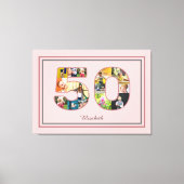 Toile 50e anniversaire de fête Photo Collage Dusty Blush (Recto)