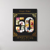 Toile 50e anniversaire de Mariage d'or photo Collage noi (Recto)