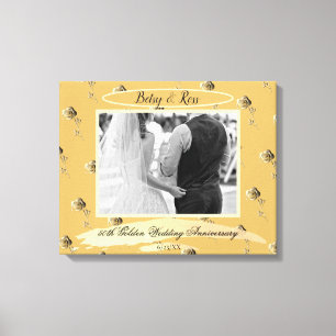 Toile "50e anniversaire de Mariage d'or" Rose