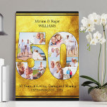 Toile 50e anniversaire du Mariage brossé Gold Multi Phot<br><div class="desc">Impression de toile customisée pour commémorer votre 50e anniversaire de mariage. Le collage photo numéro 50 est placé sur un arrière - plan en or brossé et noir, encadré avec votre texte personnalisé. Le modèle photo est configuré pour former le numéro 50 avec une mosaïque de vos photos en carré,...</div>