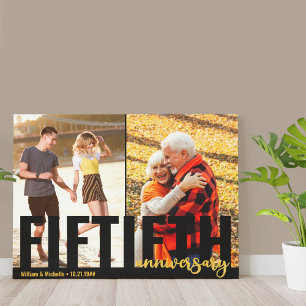 Toile 50e anniversaire d'une typographie surdimensionné