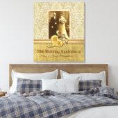 Toile 50e anniversaire Mariage Antique Damask Or (Insitu(Chambre))
