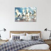 Toile 5 Chevaux blancs sur la plage (Insitu(Chambre))