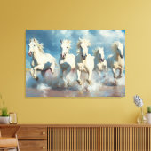 Toile 5 Chevaux blancs sur la plage (Insitu(Salon))