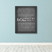 Toile 60 choses que nous aimons à votre sujet, 70e 80e a (Insitu (Plancher de Bois))