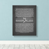 Toile 60 raisons pour lesquelles nous vous aimons cadeau (Insitu (Plancher de Bois))